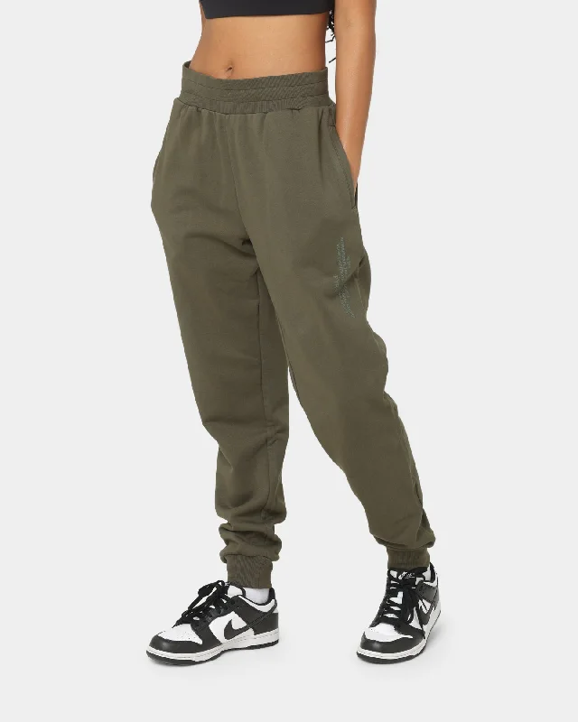 PYRA Women's TM Standard Track Pants Dark Olive Formal Slim Pants