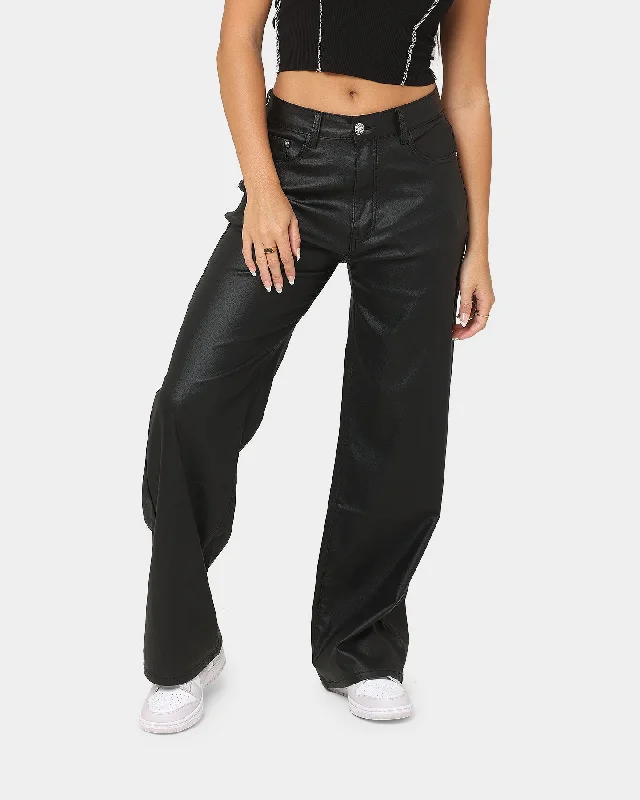 XXIII Women's Reina Wide Leg Pants Black Casual Skinny Fit Pants