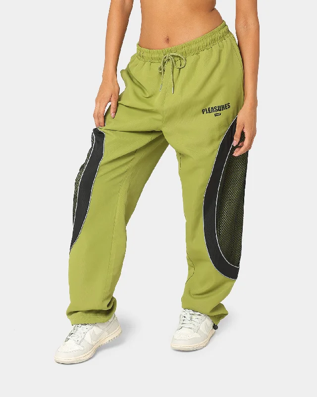 HUF X Pleasure Darton Track Pants Green Stylish Paperbag Waist Pants