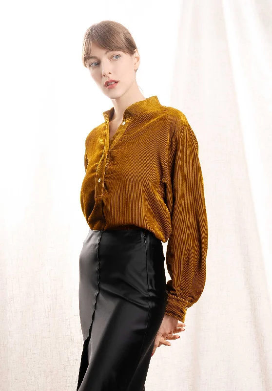 Blouse Fluid Ribbe 10652_my Shirt Bronze Chic Sleeveless Blouse