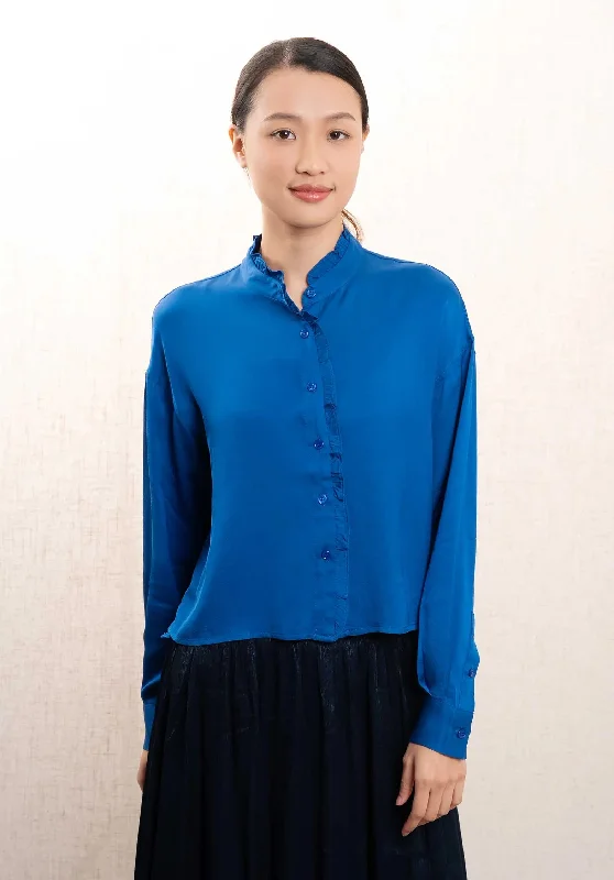 Blouse Chc-24092 Cabanac Bleu-Electrique Playful Puff Blouse