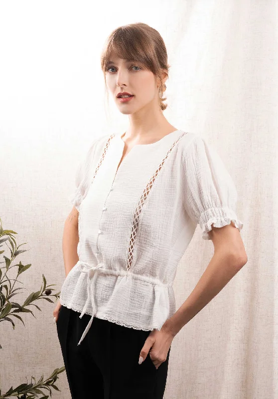 Blouse Eraldo Blouse White Elegant Office Blouse