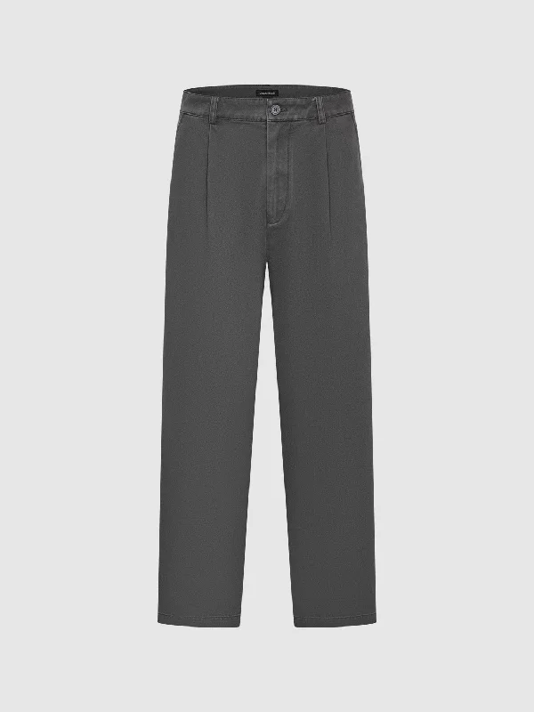 Smoke Grey Wide-Leg Pants Chic Checkered Pants