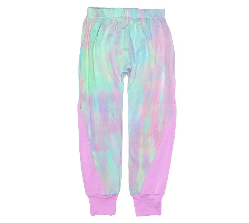 Block Pant in Textured Prism & Violet Elegant Palazzo Trousers