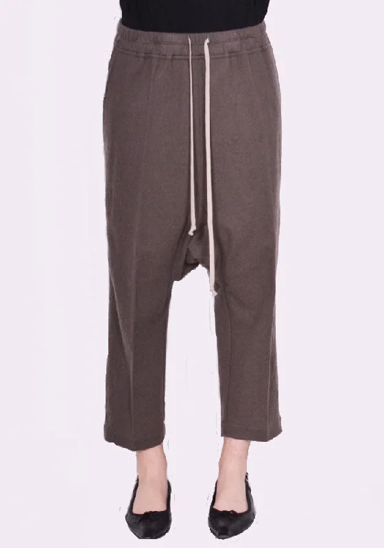 RICK OWENS WOMEN RP02C1308 WN DRAWSTRING CROPPED PANTS DUST High-Waist Jeans