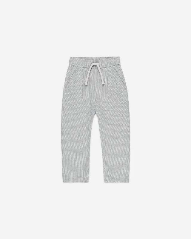 Ryder Pant || Blue Micro Stripe Comfortable Denim Pants