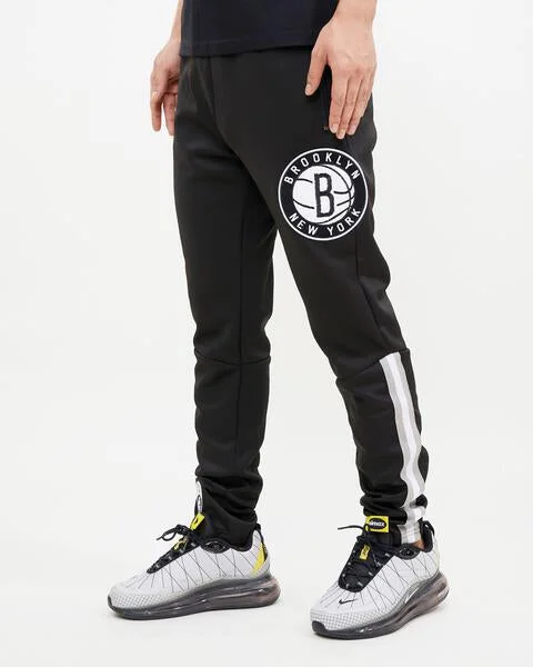 NBA BROOKLYN NETS CLASSIC MEN'S TRACK PANT (BLACK) Wide-Legged Palazzos