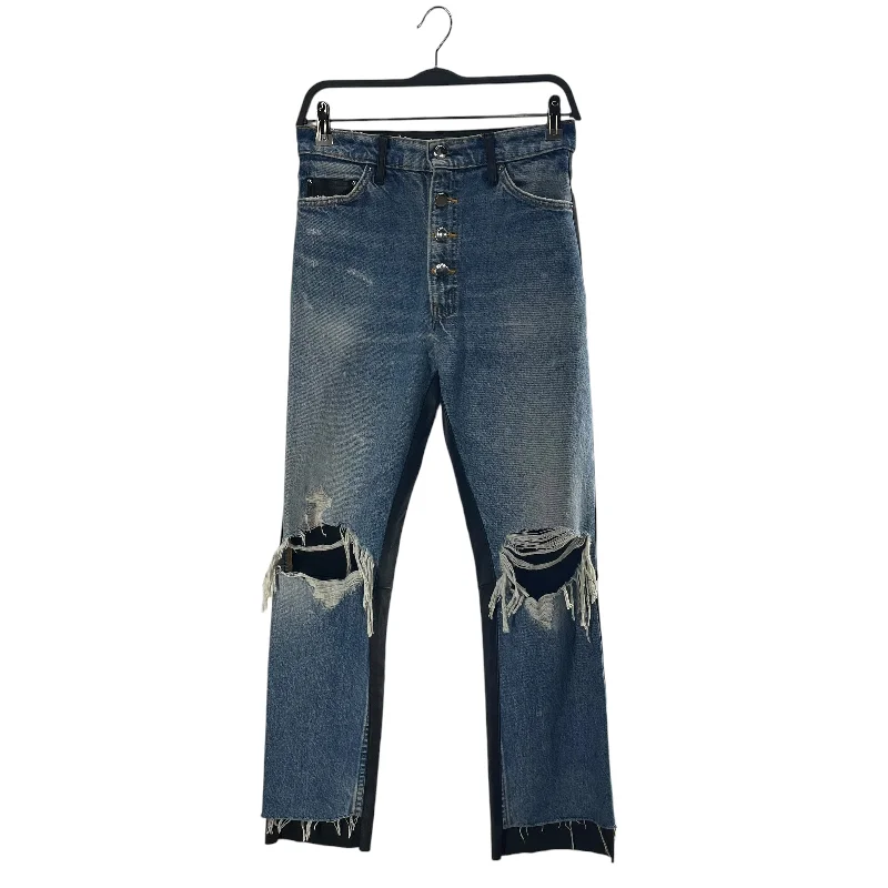 AMIRI/Skinny Pants/26/Denim/IDG/blu wash distressed leather bk Fashionable Jogger Pants