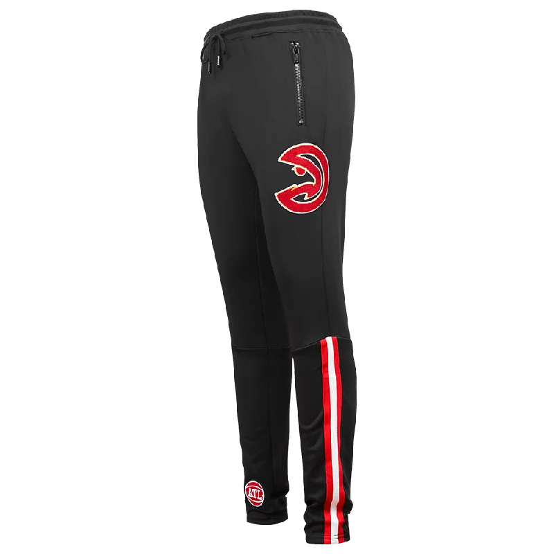 NBA ATLANTA HAWKS CLASSIC MEN'S DK TRACK PANT (BLACK) Soft Stretch Leggings