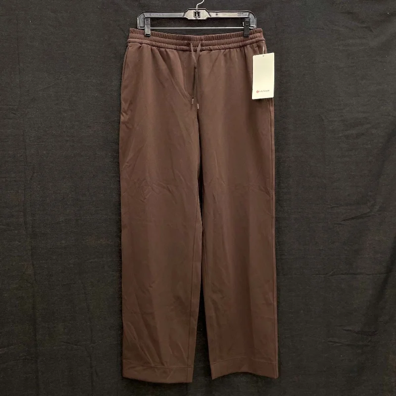 NWT Wmns LULULEMON Brown Straight Leg MR Mid-Rise Luxtreme Active Pants Sz M Trendy Printed Pants