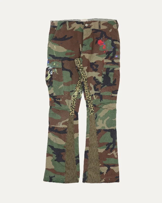 Camouflage Flared Cargo Pants Trendy Tapered Pants