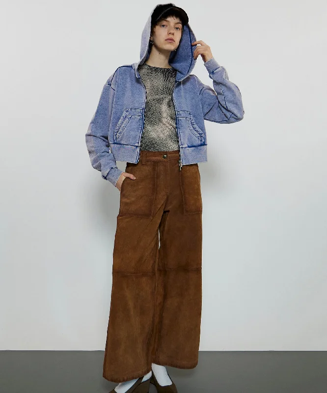 Real Suede Pants Fashionable Track Pants