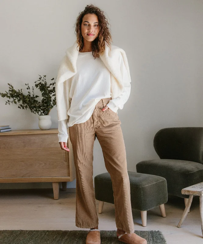 Loose Flare Pant Comfy Zip-Up Pants