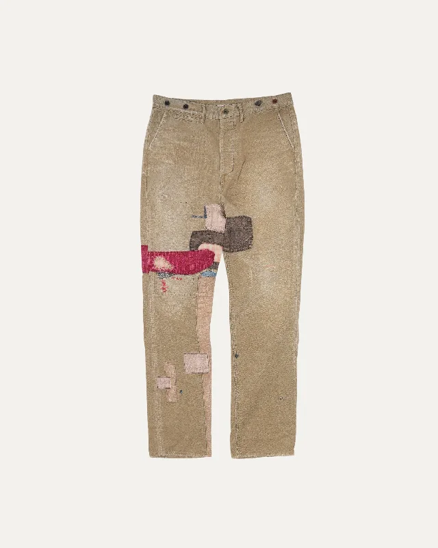 Kountry Boro Patch Work Pants Relaxed Fit Trousers