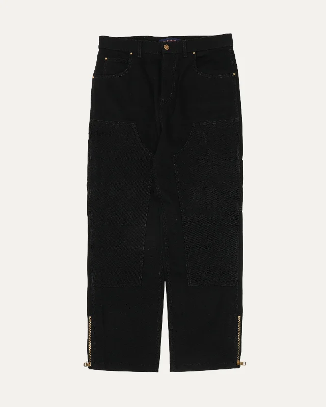 Monogram Double Knee Carpenter Pants Warm Wool Trousers