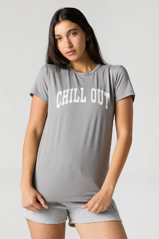 Chill Out Graphic Pajama T-Shirt Chenille Fabric Brocade Fabric Lace Fabric