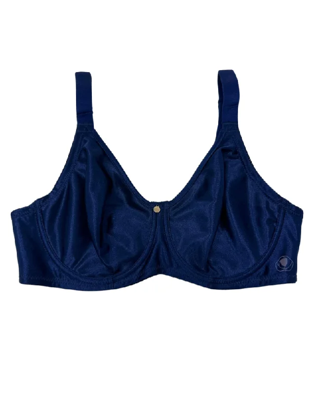 605 Navy Minimizer Underwire T-shirt Bra Elegant Classic Vintage