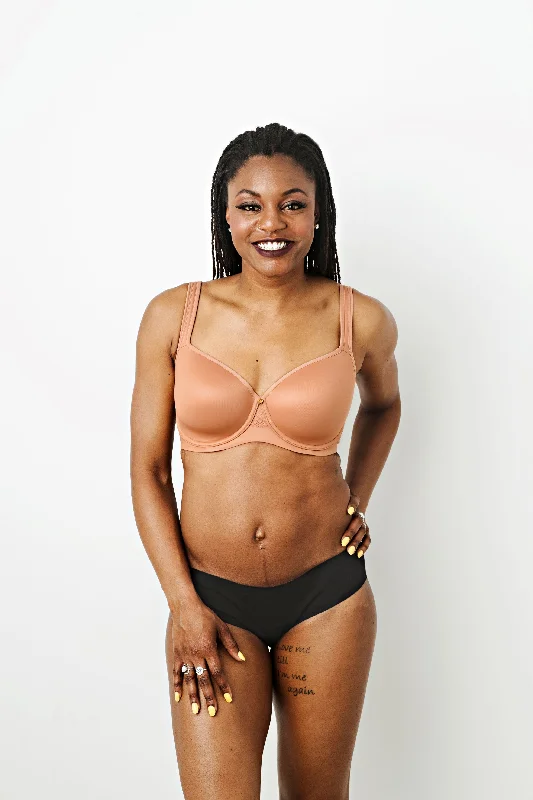 Abbie Luxe Back & Side Smoothing T-Shirt Bra in Mocha Mousse-Limited Edition Fitted T-Shirt Seamless Stretchy Abbie Luxe Back & Side Smoothing T-Shirt Bra in Mocha Mousse-Limited Edition Fitted T-Shirt Seamless Stretchy