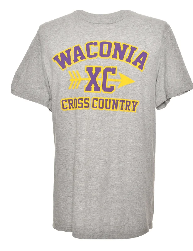 Adidas Cross Country Sports T-shirt - L Handmade Hand-knitted Hand-woven