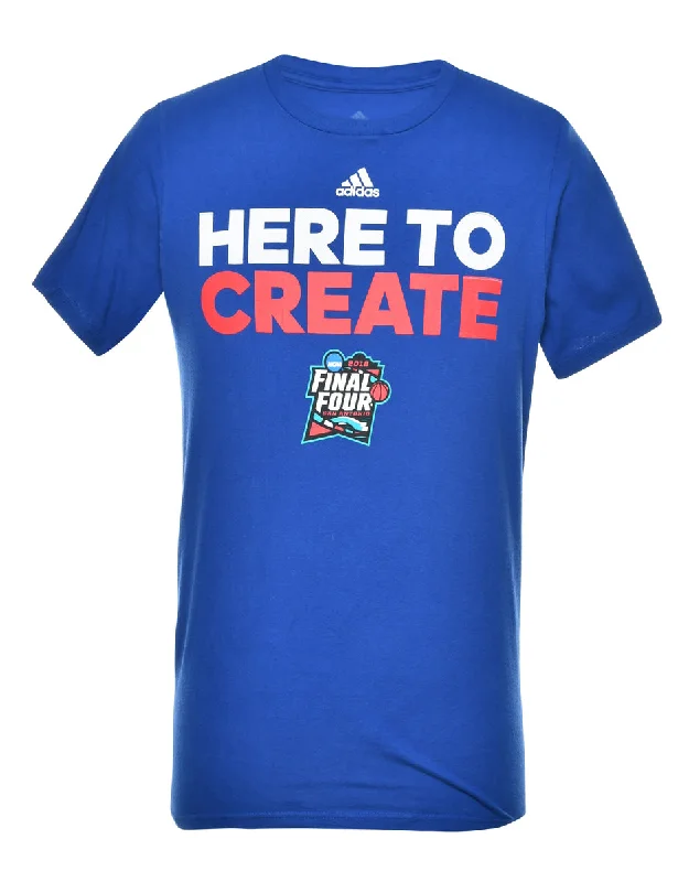 Adidas Printed T-shirt - S Collared T-Shirt Boat Neck A-Line