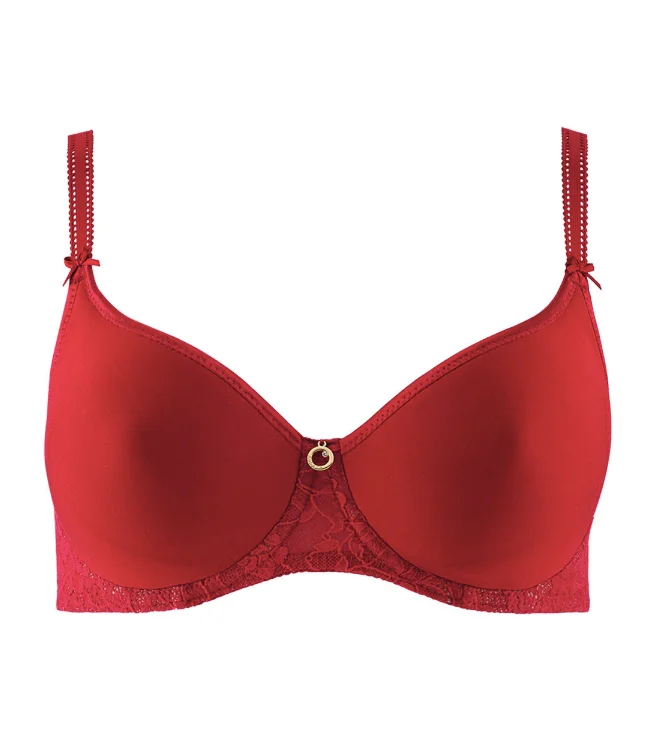 Aubade 'Rosessence' Red Spacer T-Shirt Bra Elasticated Padded Insulated