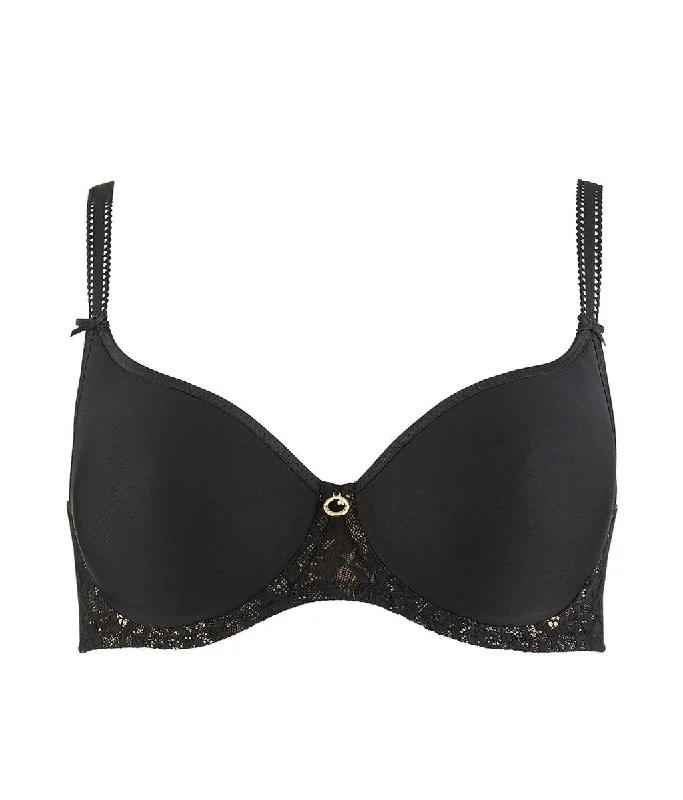 Aubade 'Rosessence' (Noir) Spacer T-Shirt Bra Sequined Glittery Shiny