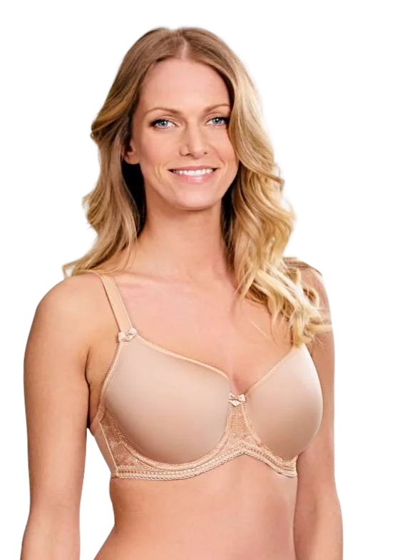Cari Moulded Spacer T-Shirt Bra Houndstooth Herringbone Solid