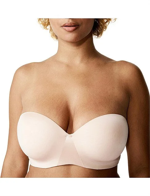 Chantelle - Bandeau Strapless  T-Shirt Bra Notch Collar Peter Pan Collar Cowl Neck