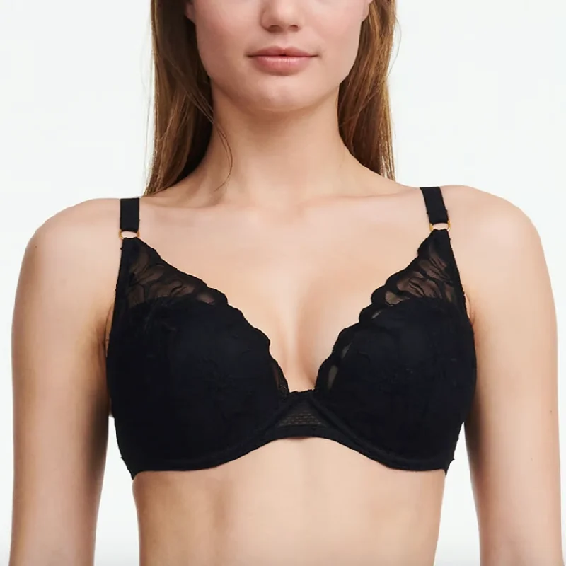 Chantelle Fleurs Plunging T-Shirt Bra Thin T-Shirt Open Front Quick Dry