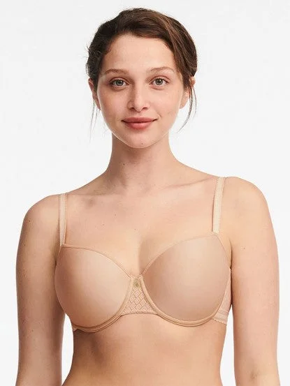 Chantelle Lucie Lace Smooth Custom Fit Demi T-Shirt Bra Elasticated Padded Insulated Chantelle Lucie Lace Smooth Custom Fit Demi T-Shirt Bra Elasticated Padded Insulated