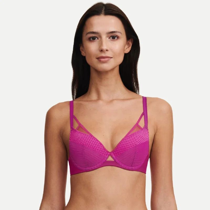 Chantelle Pulp Play Plunge T-Shirt Bra | Fuchsia Denim Fabric Leather Fabric Suede Fabric Chantelle Pulp Play Plunge T-Shirt Bra | Fuchsia Denim Fabric Leather Fabric Suede Fabric