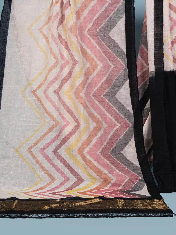 Chevron Gumdrop Multicolor With Blouse Piece Embellished Collar Blouse