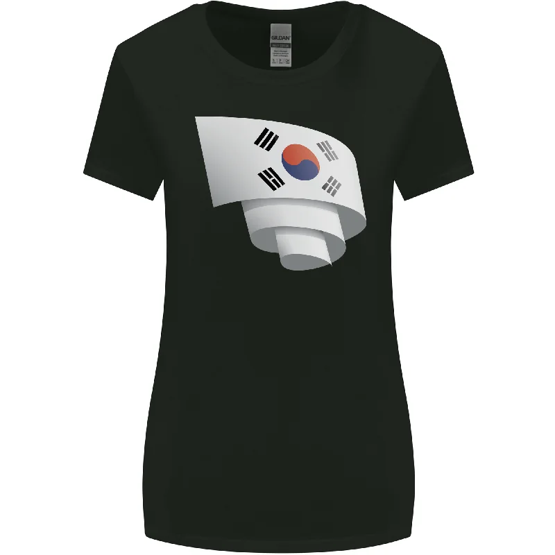 Curled South Korea Flag Korean Day Football Womens Wider Cut T-Shirt Terry Blend Velvet Blend Canvas Blend Curled South Korea Flag Korean Day Football Womens Wider Cut T-Shirt Terry Blend Velvet Blend Canvas Blend
