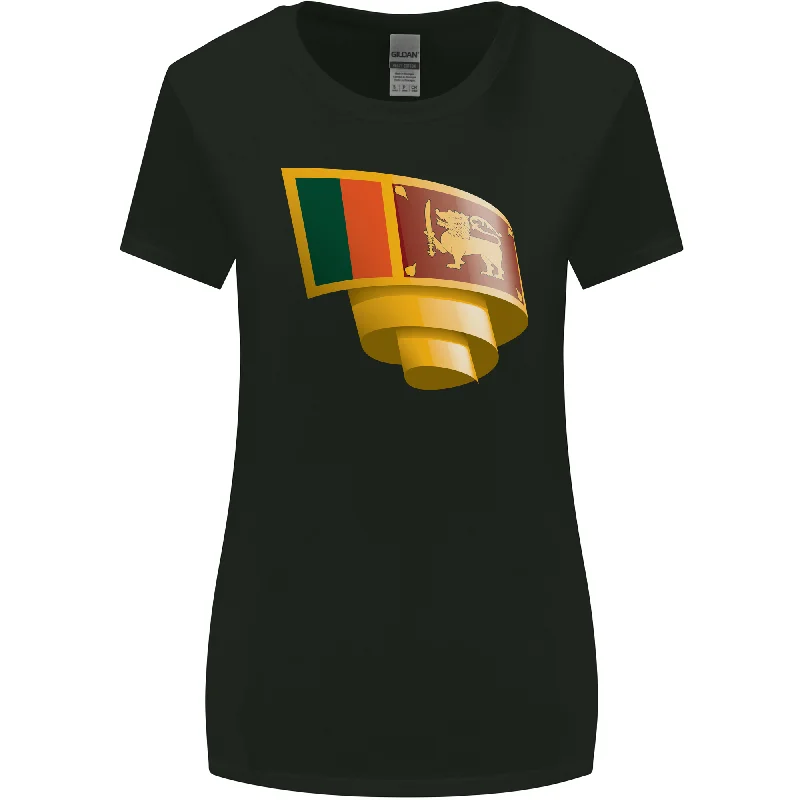 Curled Sri Lankan Flag Sri Lanka Day Football Womens Wider Cut T-Shirt V-Neck T-Shirt Long Sleeve Cotton Curled Sri Lankan Flag Sri Lanka Day Football Womens Wider Cut T-Shirt V-Neck T-Shirt Long Sleeve Cotton