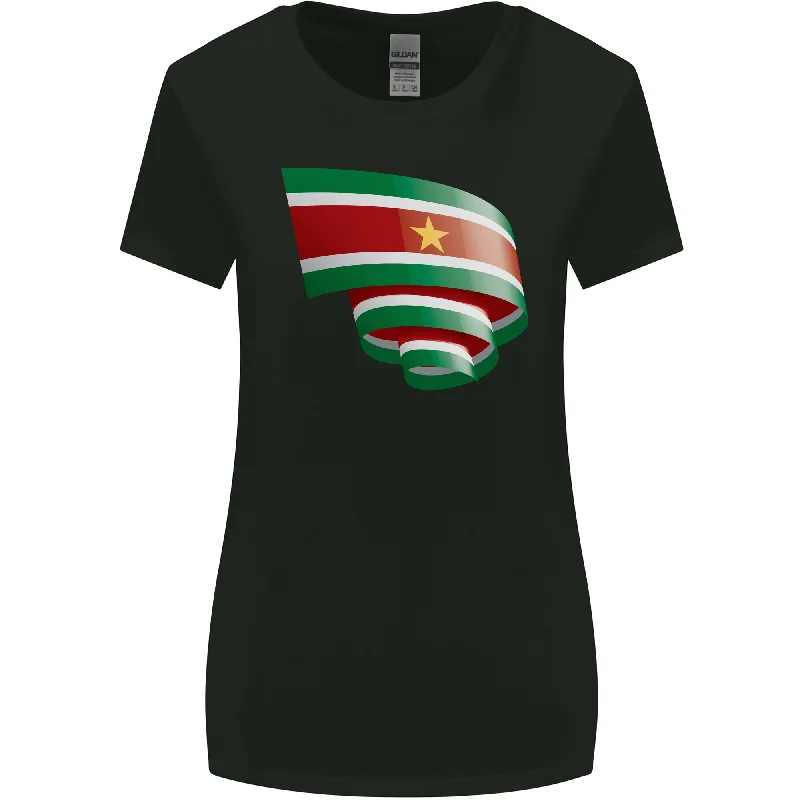 Curled Suriname Flag Suriname Day Football Womens Wider Cut T-Shirt Front Pockets Side Pockets Patch Pockets Curled Suriname Flag Suriname Day Football Womens Wider Cut T-Shirt Front Pockets Side Pockets Patch Pockets