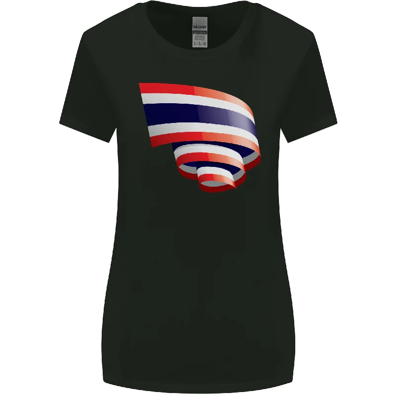 Curled Thailand Flag Thai Day Football Womens Wider Cut T-Shirt Machine Wash Dry Clean Hand Wash Curled Thailand Flag Thai Day Football Womens Wider Cut T-Shirt Machine Wash Dry Clean Hand Wash