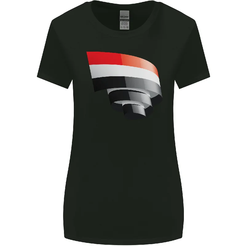 Curled Yemen Flag Yemeni Day Football Womens Wider Cut T-Shirt Oversized T-Shirt Spandex breathable Curled Yemen Flag Yemeni Day Football Womens Wider Cut T-Shirt Oversized T-Shirt Spandex breathable