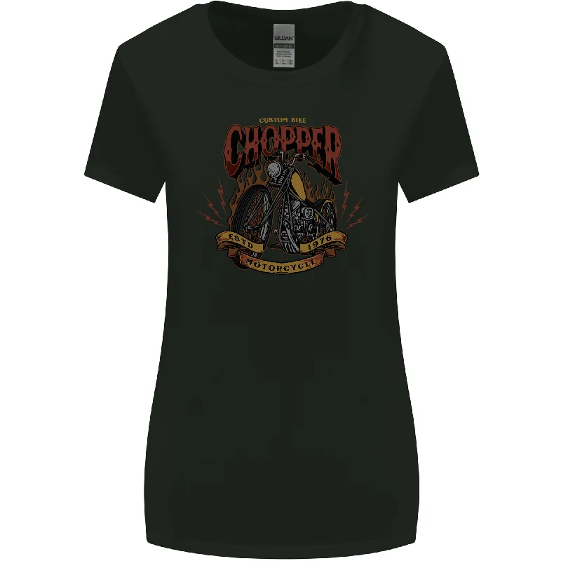 Custom Bike Chopper Biker Motorcycle Womens Wider Cut T-Shirt Fleece Nylon Spandex