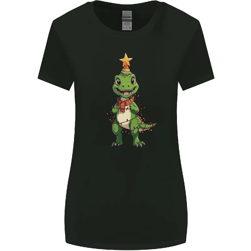 Cute Christmas T-Rex Funny Xmas Dinosaur Womens Wider Cut T-Shirt Denim Fabric Leather Fabric Suede Fabric Cute Christmas T-Rex Funny Xmas Dinosaur Womens Wider Cut T-Shirt Denim Fabric Leather Fabric Suede Fabric