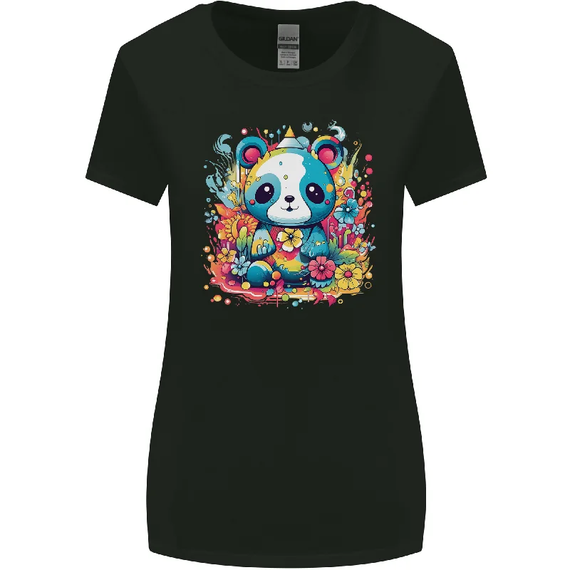 Cute Kawaii Panda Bear Womens Wider Cut T-Shirt Fitted T-Shirt Seamless Stretchy