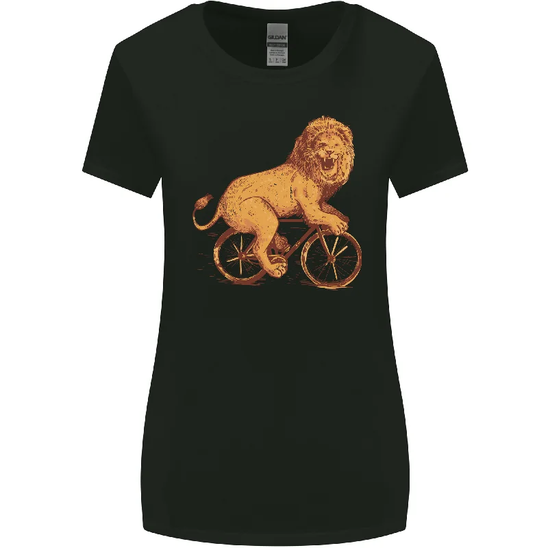 Cycling A Lion Riding a Bicycle Womens Wider Cut T-Shirt Welt Pockets Slit Pockets Flap Pockets Cycling A Lion Riding a Bicycle Womens Wider Cut T-Shirt Welt Pockets Slit Pockets Flap Pockets