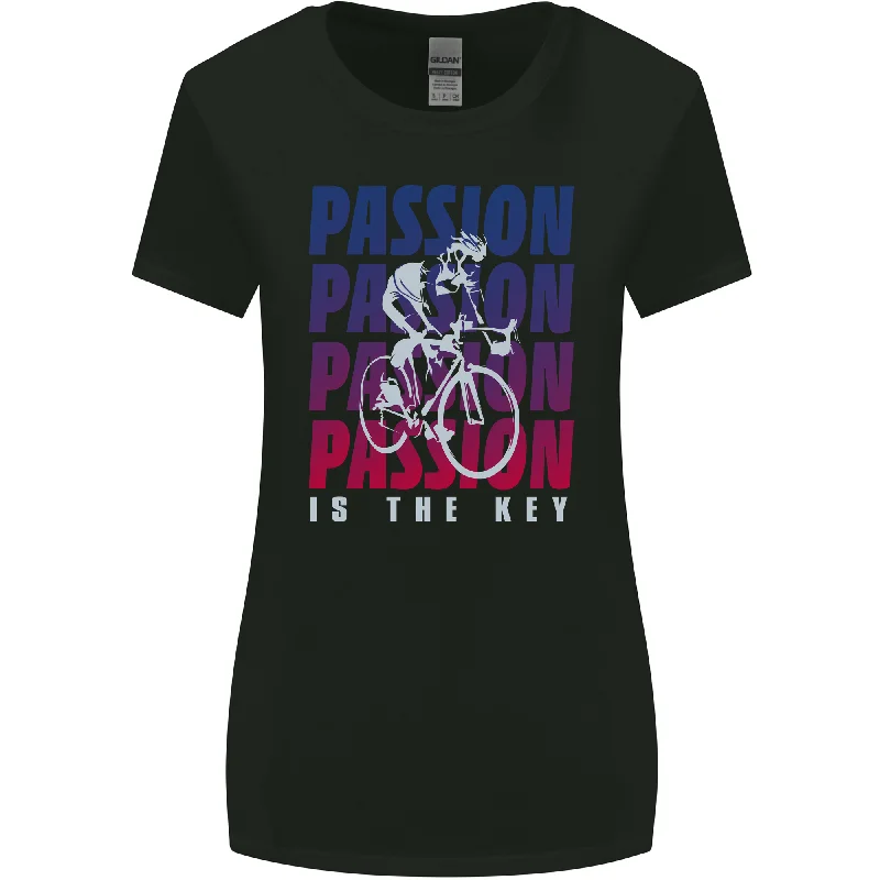 Cycling Passion Is the Key Cyclist Funny Womens Wider Cut T-Shirt Print Jacquard Patchwork Cycling Passion Is the Key Cyclist Funny Womens Wider Cut T-Shirt Print Jacquard Patchwork
