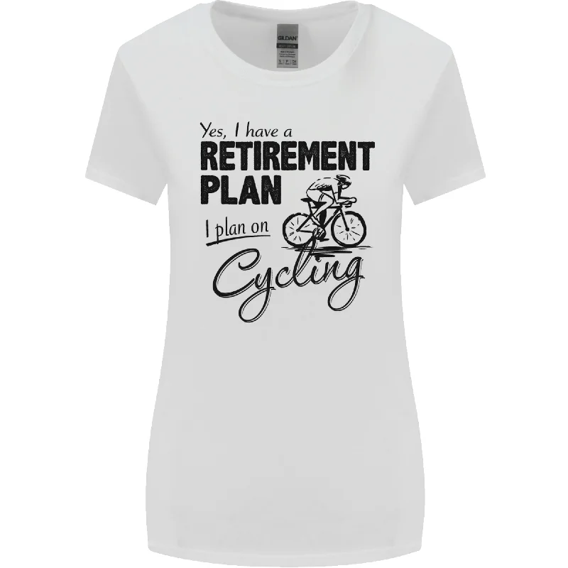 Cycling Retirement Plan Cyclist Bicycle Womens Wider Cut T-Shirt Ribbed T-Shirt High Neck Heavyweight Cycling Retirement Plan Cyclist Bicycle Womens Wider Cut T-Shirt Ribbed T-Shirt High Neck Heavyweight