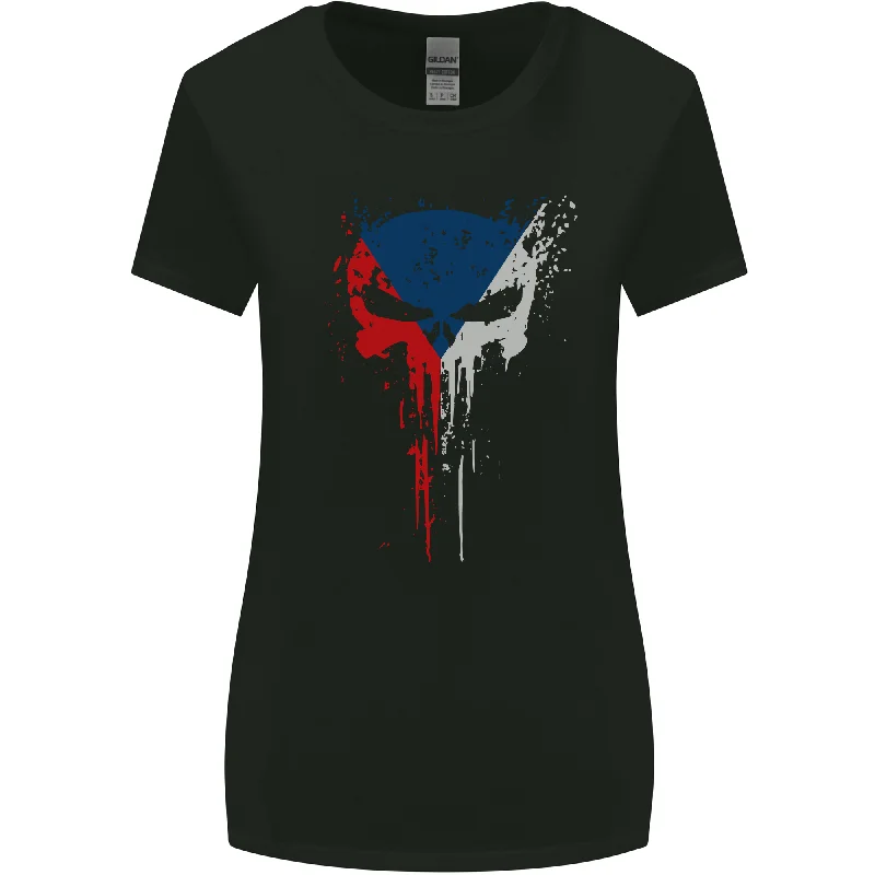 Czech Skull Gym Training Bodybuilding Womens Wider Cut T-Shirt Polka Dot Checkered Tartan Czech Skull Gym Training Bodybuilding Womens Wider Cut T-Shirt Polka Dot Checkered Tartan