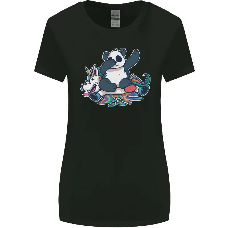 Dabbing Panda Squashing a Unicorn Funny Womens Wider Cut T-Shirt Basic T-Shirt Crew Neck Short Sleeve Dabbing Panda Squashing a Unicorn Funny Womens Wider Cut T-Shirt Basic T-Shirt Crew Neck Short Sleeve