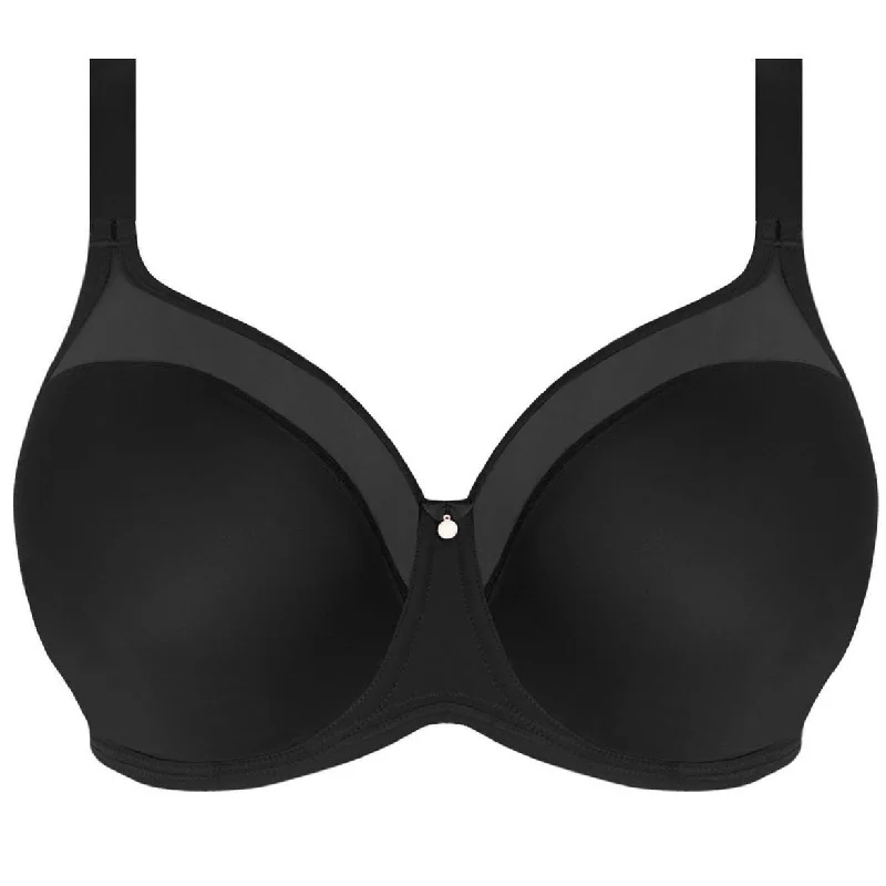 Elomi Matilda Smooth Moulded T-Shirt Bra - Black Zippered Buttoned Snapped