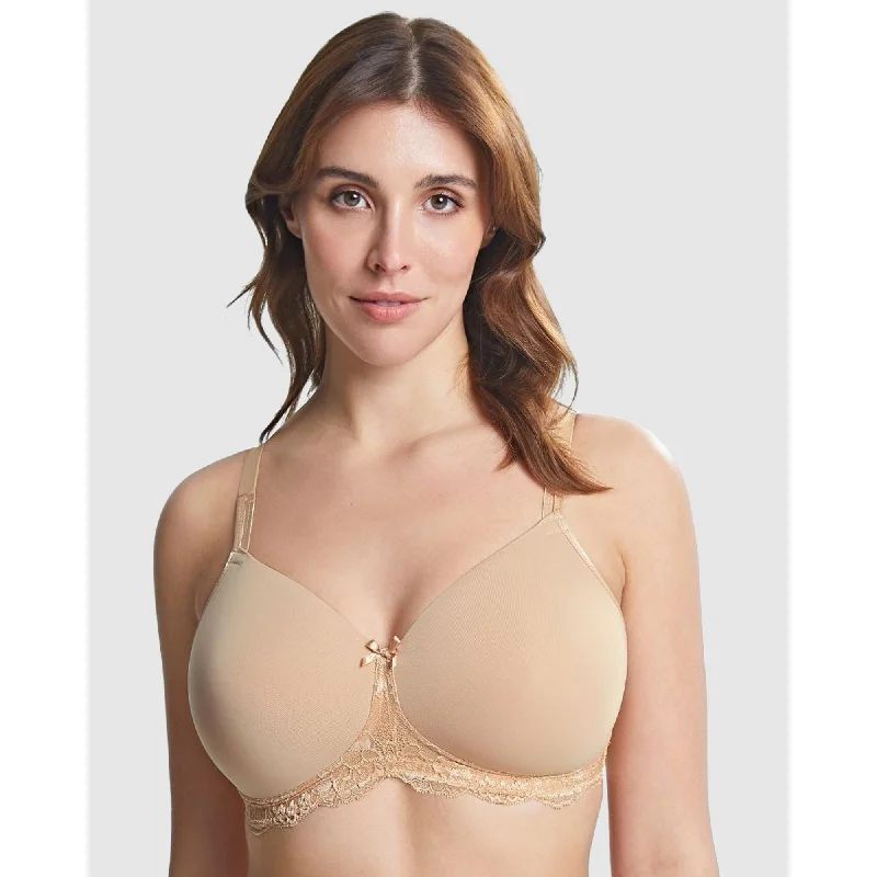 Georgia Wirefree T-Shirt Style Mastectomy Bra with Cotton & Lace Zippered Front Buttoned Front Snap Front