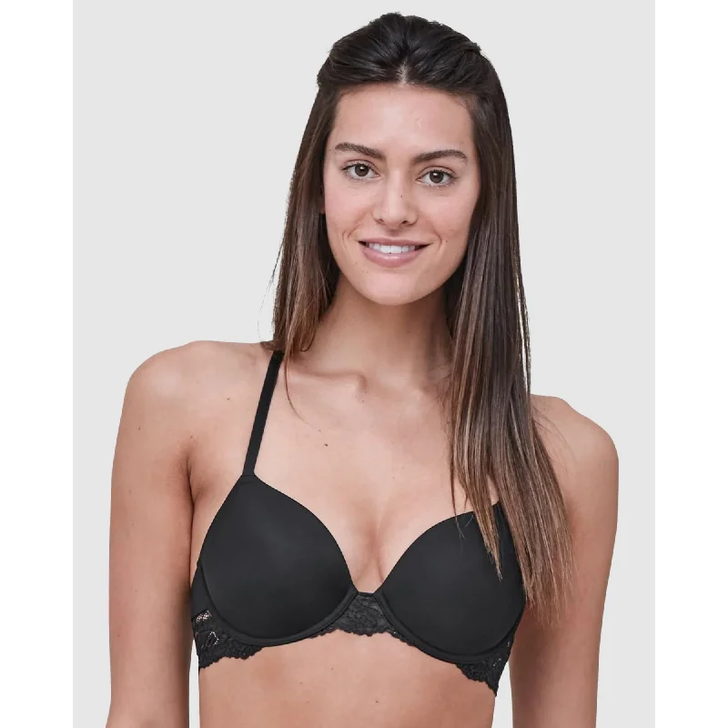 Goddess Multiway Moulded T-Shirt Bra Black Chenille Brocade Lace
