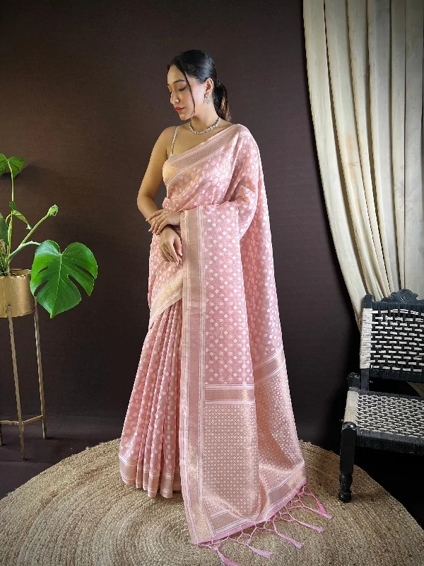 Women Party Wear Jari Weaving Worked Khicha Silk Saree With Un Stitched Blouse Stretchy Fitted Blouse Women Party Wear Jari Weaving Worked Khicha Silk Saree With Un Stitched Blouse Stretchy Fitted Blouse