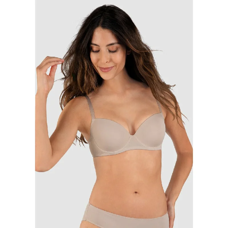 Lightly Padded Seamless Wired T-Shirt Bra Chenille Blend Fleece Blend Nylon Blend